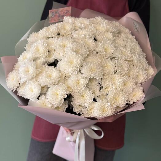 Букет из 15 пышных кустовых хризантем