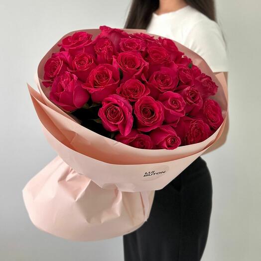 Букет "25 малиновых роз"