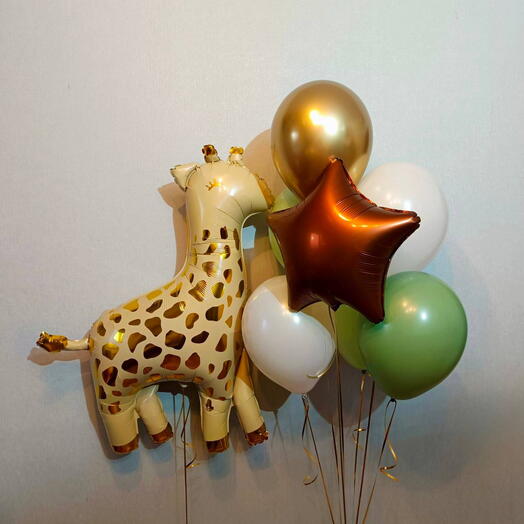 Воздушные шарики с жирафом