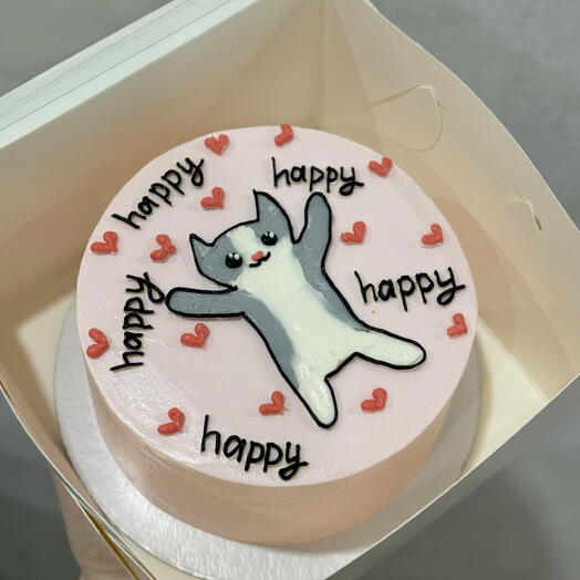 Бенто-торт М с котенком «happy»