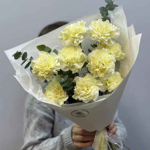 Моно букет из лимонных диантусов 💛