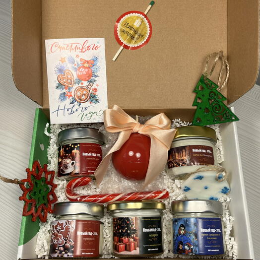 Новогодний бокс свечей «Магия зимних традиций» | Christmas Gift Set с атмосферой волшебства