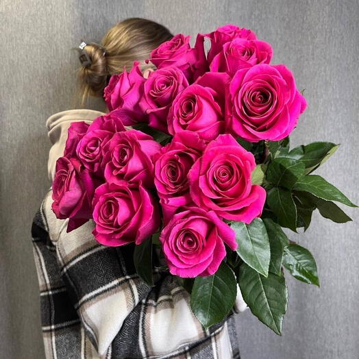Букет из 15 роз розовый 💖