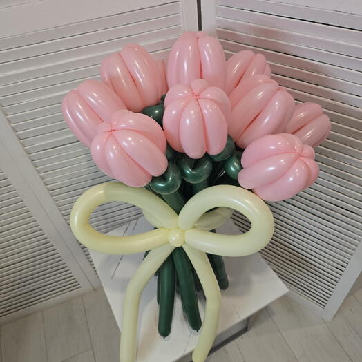 Bouquet of balloon-flowers "Pink Tulips", 15 flowers