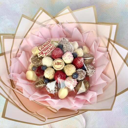 Букет из клубники в шоколаде для Мамы на День рождения