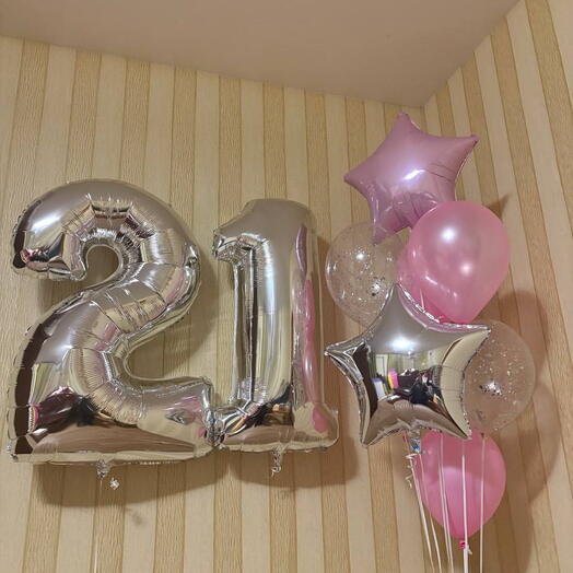 Шары на 21 год с цифрами