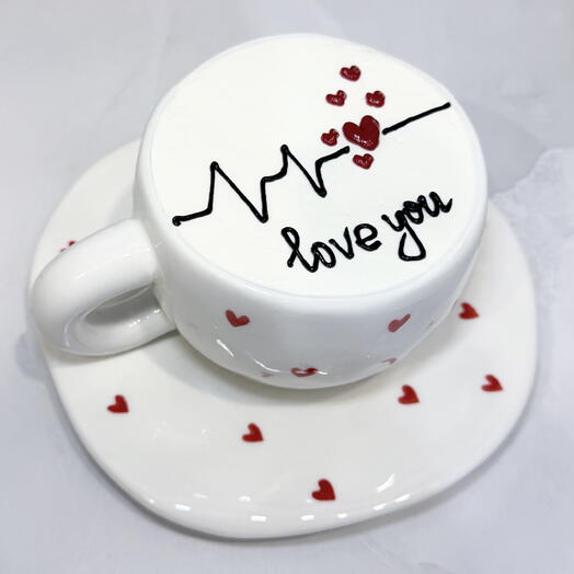 Торт в чашке I love you