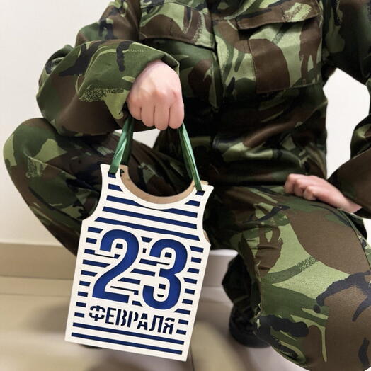 ЭКСКЛЮЗИВНЫЙ ПОДАРОК мужской бокс "23 ФЕВРАЛЯ" / упаковка / сувенир / корпоративный подарок коллеге / мужу / другу / папе