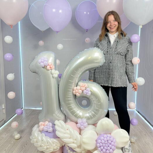 Композиция с шарами на 16 лет девочке