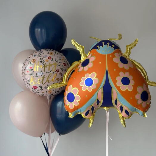 Шарики для девочки с оригинальной божьей коровкой