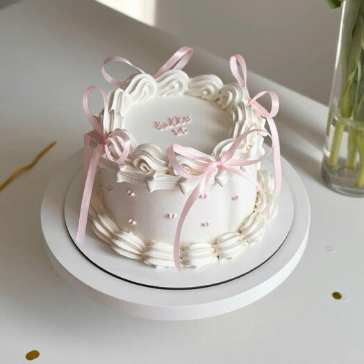 Бенто -торт ламбет 14 см, с рюшами и бантиками