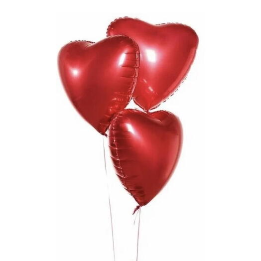 ♥️ 3 czerwone balony w kształcie serca