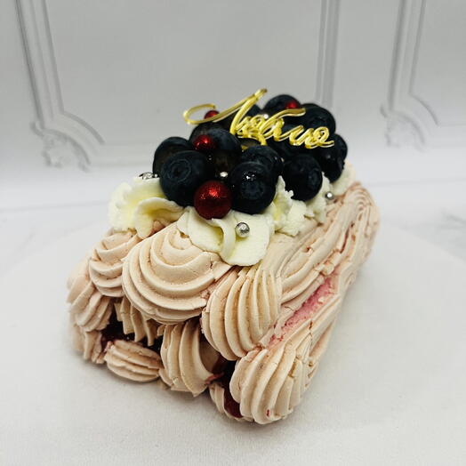 Мини Меренговый рулет с малиной
