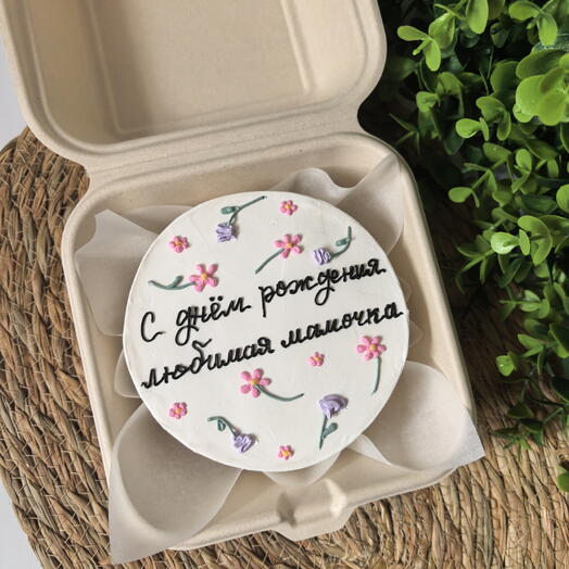 Торт нежный с цветами