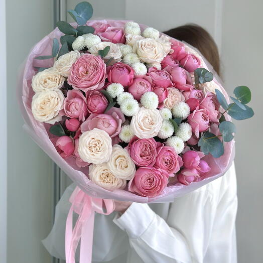 Букет с пион.розами "Мон Амур"