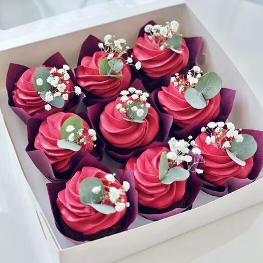 Cupcakes Роза, 9 штук