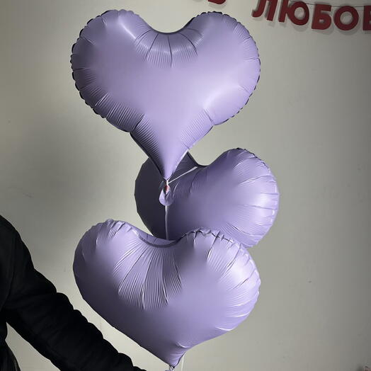 3 матовых лавандовых шара