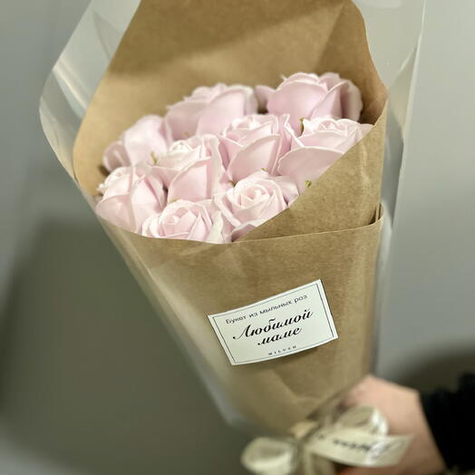Букет мыльных роз 30 см «Для любимой мамы»