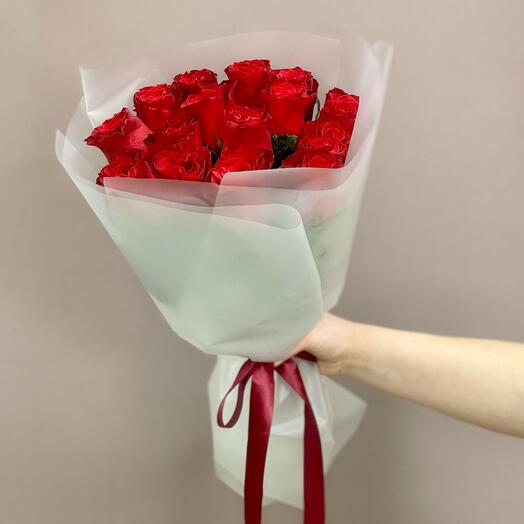 Роза Кения 15шт в матовой упаковке