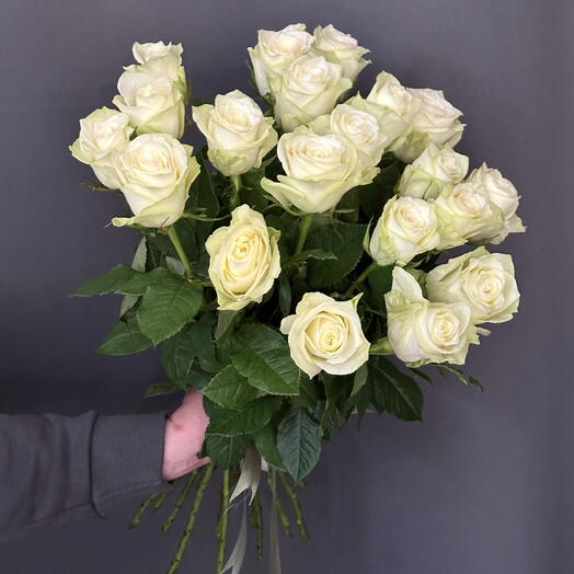 Роза белая Кения 19 шт