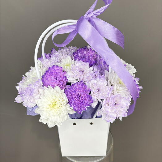 Сиреневая композиция из хризантем💜🦄 🦚