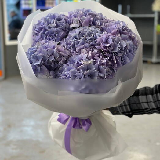 Букет гортензий крупнолистная сиреневая 💜