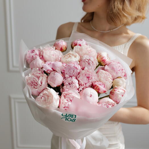 Розовая Вуаль🌸-25 пионов