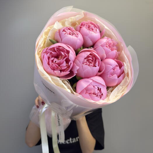 Моно букет с розовыми пионами 💞💫