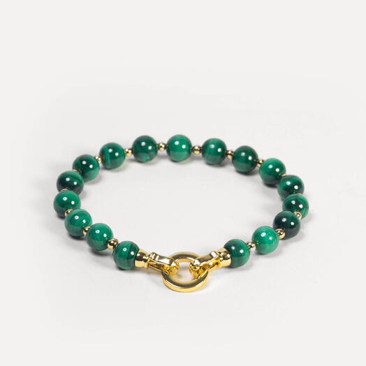 Браслет Самшит Малахит 14K 19 см (BRA1178)