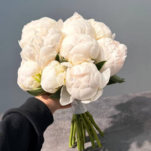 Свадебный букет с пионами White