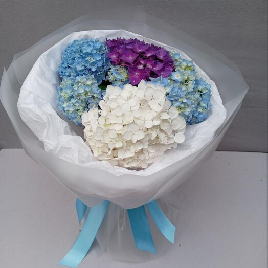 4 Hydrangeas super FRESH bouquet Букет 4 супер СВЕЖИХ гортензий