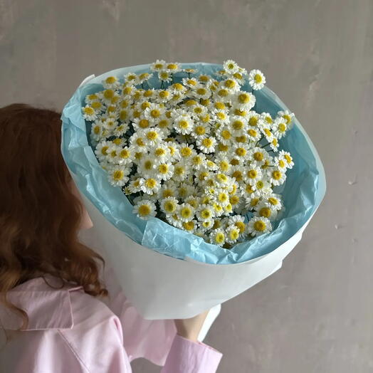 Летний монобукет из 9 кустовых ромашек