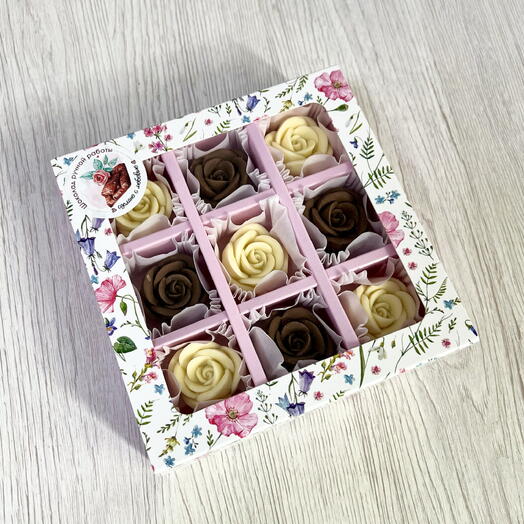 Rosas de chocolate hechas a mano