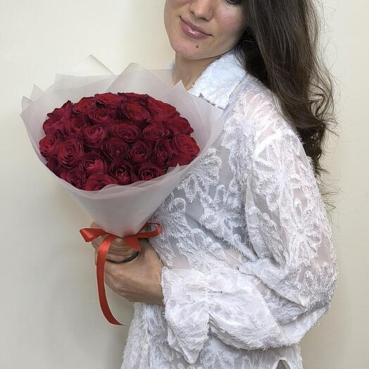 Букет из 25 красных роз 🌹