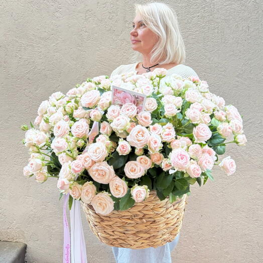 Корзина большая кустовая Роза 35
