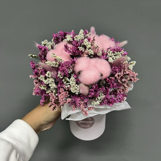 Сухоцветы с хлопком в коробочке