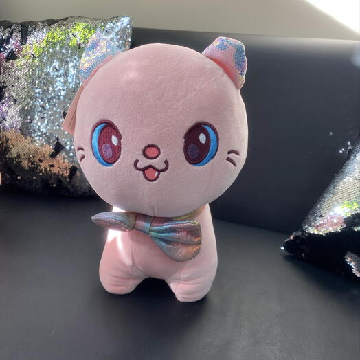 Игрушка котенок розовый