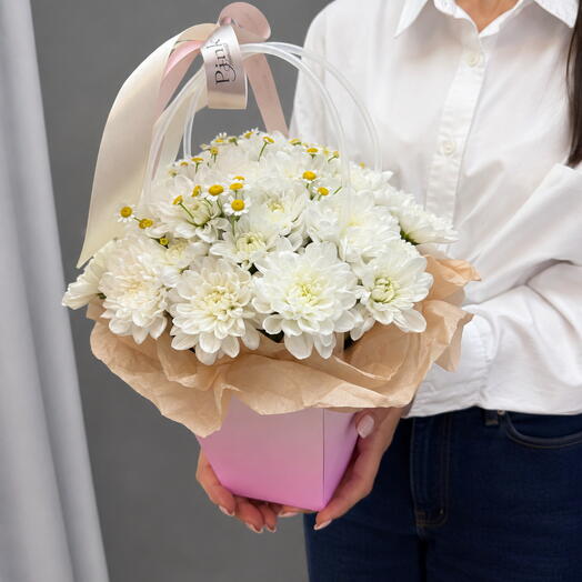 🌼Нежный комплимент— хризантемы и танацетум