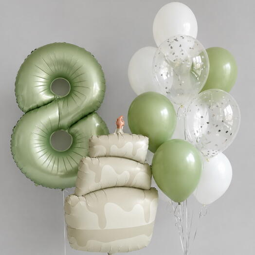 Набор воздушных шаров «Оливковый праздник» 🎂🌿