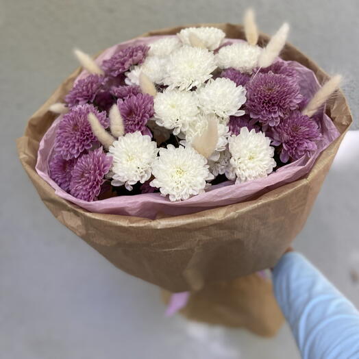 Букет кустовых хризантем 💜