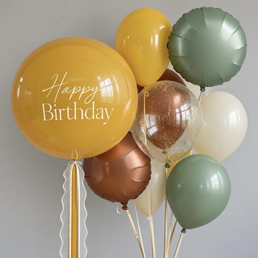 🎈🌼 Набор воздушных шаров «Happy Birthday»