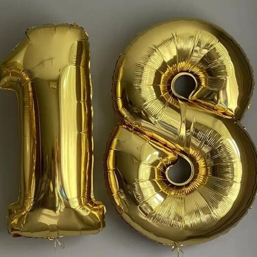 Цифры 18  золото 100см