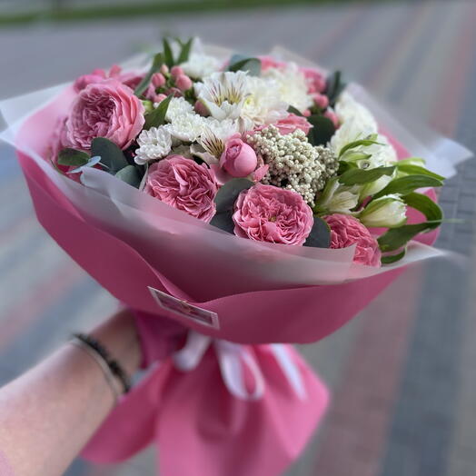 Букет «Розовое счастье»