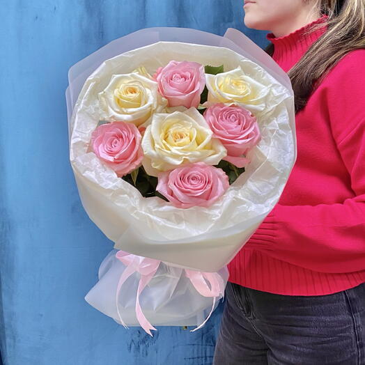 Микс розы нежное сочетание🌸💛