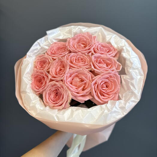 Монобукет из розовых роз 🌸 нежный букет 💐 Роза Софи Лорен