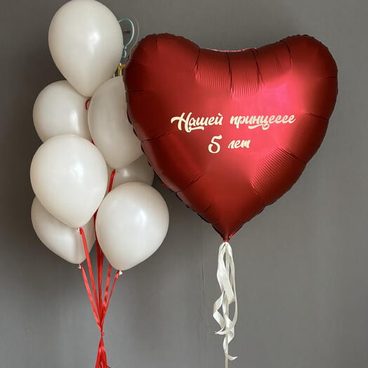 Набор воздушных шарик кремово- красный