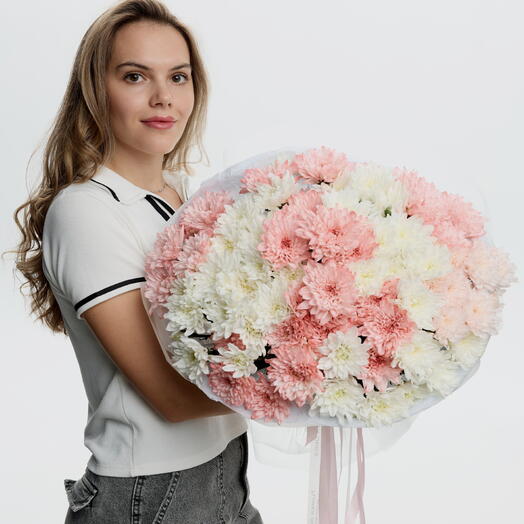 🎀💋Быстрая доставка! Большой букет хризантем