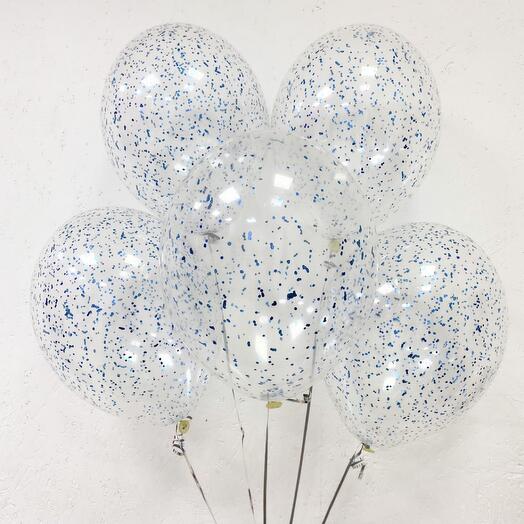Bolas de confeti azul 5 piezas
