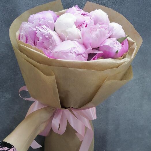 9 peonías Rosadas en Craft