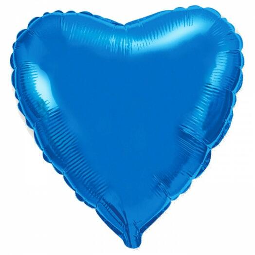 Globo corazón grande azul con helio